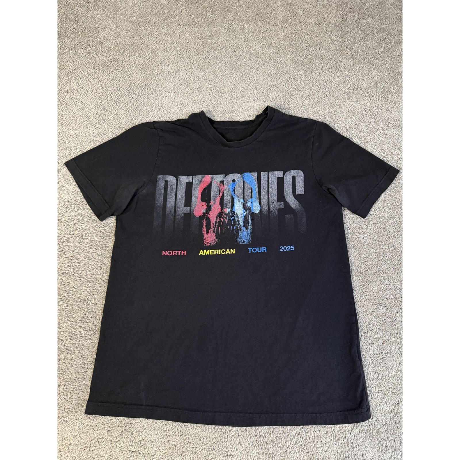 Deftones Shirt Mens M Black North American Tour 2025 Graphic Crew Neck